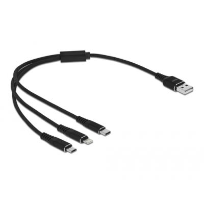 DeLOCK 87152 USB Kabel 0,3 m USB 2.0 USB A USB C/Micro-USB B/Lightning Schwarz
