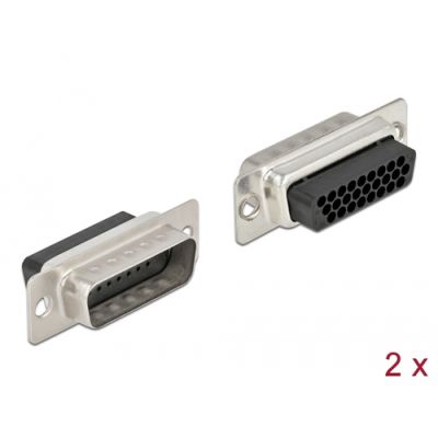 DeLOCK 66713 Drahtverbinder D-Sub HD 26 pin Schwarz, Silber