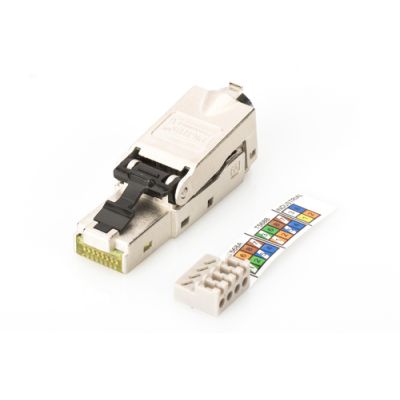 Digitus CAT 6A Feldstecker, STP mit Staubschutzkappe, Knickschutz