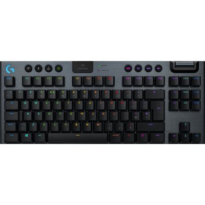 Logitech G G915 TKL Tenkeyless LIGHTSPEED Wireless RGB Mechanical Gaming Keyboard - GL Clicky Tastatur RF Wireless + Bluetooth Russisch Karbon