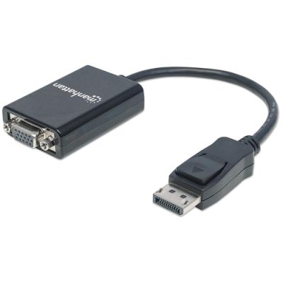 Manhattan DisplayPort auf VGA-Konverter, DisplayPort-Stecker auf HD15-Buchse, 15 cm, aktiv, schwarz