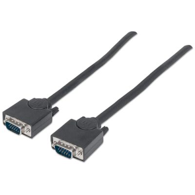 Manhattan SVGA Monitorkabel, HD15 Stecker auf HD15 Stecker, 4,5 m, schwarz