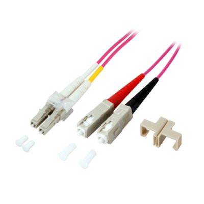 EFB Elektronik LC-SC 50/125µ Glasfaserkabel 10 m OM4 Pink
