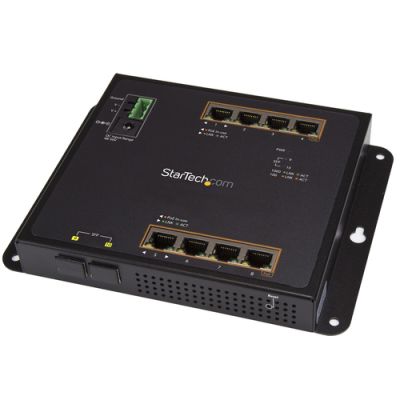 StarTech.com Industrial 8 Port Gigabit PoE+ Switch m/2 SFP MSA Slots - 30W - Layer/L2 Switch GbE Managed - Rugged High Power Gigabit Ethernet Network Switch IP-30/-40 C bis 75 C