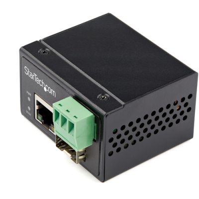 StarTech.com Industrial Media Converter - 100 Mbit/s Medienkonverter LWL Kupfer - Singlemode-/Multimode Glasfaser auf Kupfer Netzwerk - 12-56 V DC - IP-30/-40°C bis 75°C