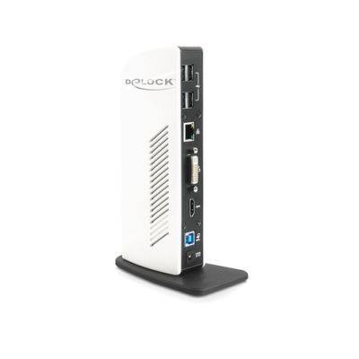 DeLOCK 87568 laptop-dockingstation & portreplikator Kabelgebunden Schwarz, Weiß