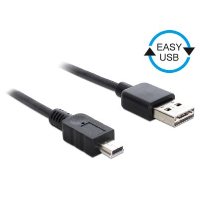 DeLOCK 0.5m, USB2.0-A/USB2.0 Mini-B USB Kabel 0,5 m USB A USB B Schwarz
