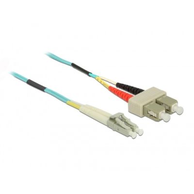 DeLOCK 86564 Glasfaserkabel 1 m LC SC OM3 Aqua-Farbe