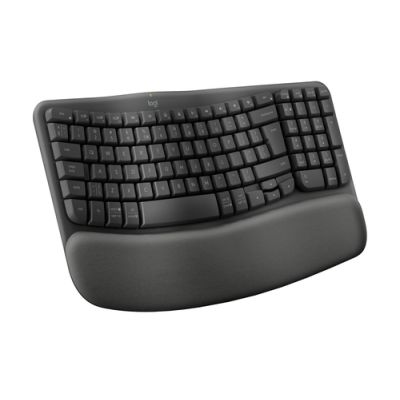 Logitech Wave Keys Tastatur RF Wireless + Bluetooth AZERTY Belgisch Graphit