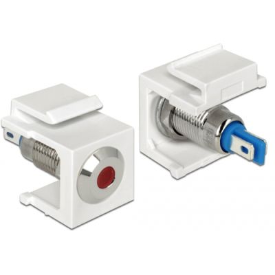 DeLOCK 86433 Drahtverbinder Keystone LED Blau, Rot, Edelstahl, Weiß