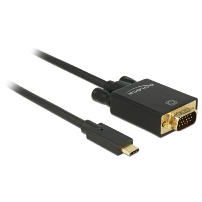 DeLOCK 85262 Videokabel-Adapter 2 m USB Typ-C VGA (D-Sub) Schwarz