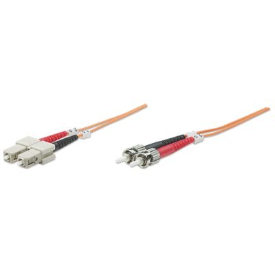 Intellinet Glasfaser LWL-Anschlusskabel, Duplex, Multimode, ST/SC, 62,5/125 µm, OM1, 20 m, orange