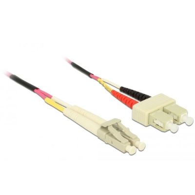 DeLOCK 86546 Glasfaserkabel 0,5 m LC SC OM4 Violett