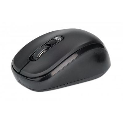 Manhattan Dual-Mode Maus, Bluetooth 4.0 und 2,4 GHz USB-Funkempfänger, 800/1200/1600 dpi, drei Tasten plus Mausrad, schwarz