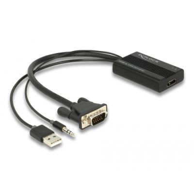 DeLOCK 64172 Videokabel-Adapter 0,25 m HDMI Typ A (Standard) VGA (D-Sub) + 3.5mm + USB Type-A Schwarz