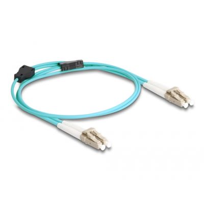 DeLOCK 87907 Glasfaserkabel 1 m LC OM3 Aqua-Farbe