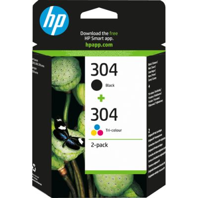 HP 304 2er-Pack Schwarz/Cyan/Magenta/Gelb Original Tintenpatronen