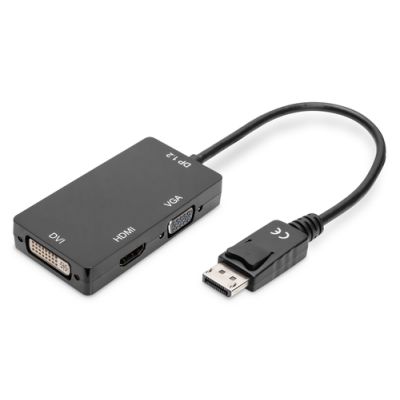 Digitus DisplayPort 3in1 Adapter / Konverter - DP - HDMI+DVI+VGA