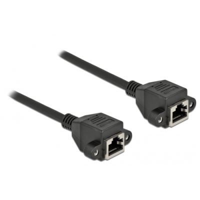 DeLOCK Netzwerk Verlängerungskabel S/FTP RJ45 Buchse zu RJ45 Buchse Cat.6A 3 m schwarz