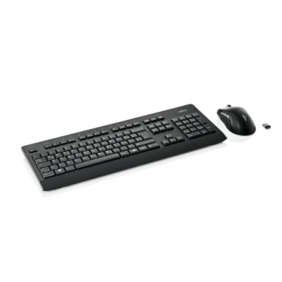 Fujitsu LX960 Tastatur Maus enthalten RF Wireless QWERTZ Schweiz Schwarz
