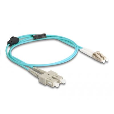 DeLOCK 87910 Glasfaserkabel 1 m LC SC OM3 Aqua-Farbe