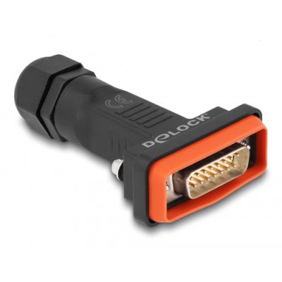 DeLOCK 87806 Drahtverbinder D-Sub 15 pin/15 soldering pin Schwarz, Orange