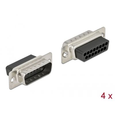 DeLOCK 66709 Drahtverbinder D-Sub 15 pin Schwarz, Silber