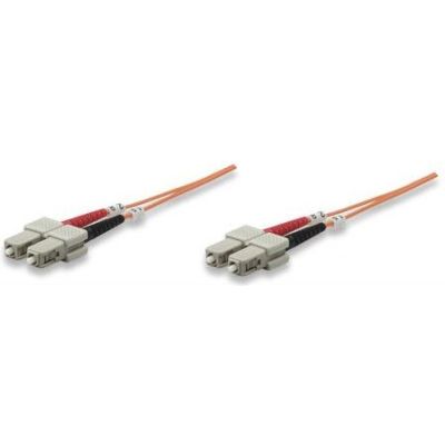 Intellinet Glasfaser LWL-Anschlusskabel, Duplex, Multimode, SC/SC, 62,5/125 µm, OM1, 1 m, orange