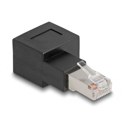 DeLOCK RJ45 Stecker zu RJ45 Buchse Adapter Cat.6A 90° nach rechts gewinkelt