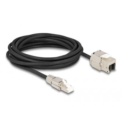 DeLOCK 87245 Netzwerkkabel Schwarz, Silber 5 m Cat6a S/FTP (S-STP)