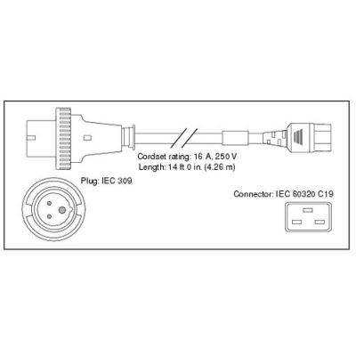 Cisco CAB-AC-2500W-INT= Stromkabel Schwarz 4,26 m IEC 309 C19-Koppler