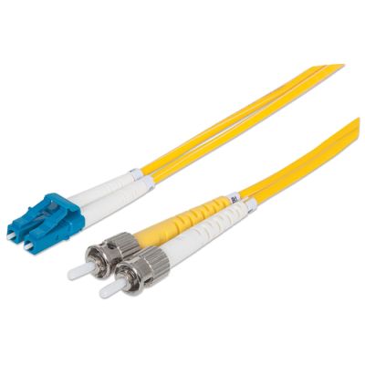Intellinet Glasfaser LWL-Anschlusskabel, Duplex, Singlemode, LC/ST, 9/125 µm, OS2, 2 m, gelb