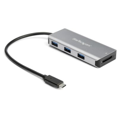 StarTech.com 3 Port USB-C Hub mit 10 Gbit/s und SD-Kartenleser - 3x USB-A und 1x SD Steckplatz - tragbarer USB 3.2 Gen 2 Typ-C Adapter Hub - Laptop-Hub - USB-Bus-Stromversorgung - Thunderbolt 3 kompatibel