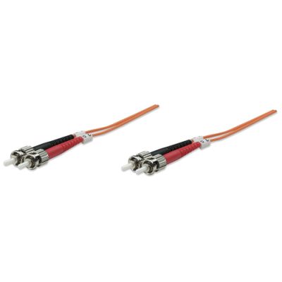 Intellinet Glasfaser LWL-Anschlusskabel, Duplex, Multimode, ST/ST, 50/125 µm, OM2, 5 m, orange