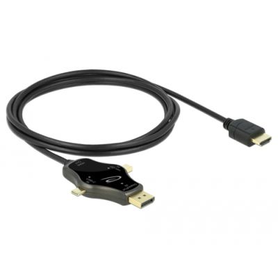 DeLOCK 85974 Videokabel-Adapter 1,75 m DisplayPort + Mini DisplayPort + USB Type-C HDMI Anthrazit