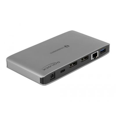 DeLOCK 87777 laptop-dockingstation & portreplikator Kabelgebunden Thunderbolt 3 Grau