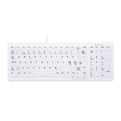 CHERRY AK-C7000 Tastatur USB QWERTY Norwegisch Weiß