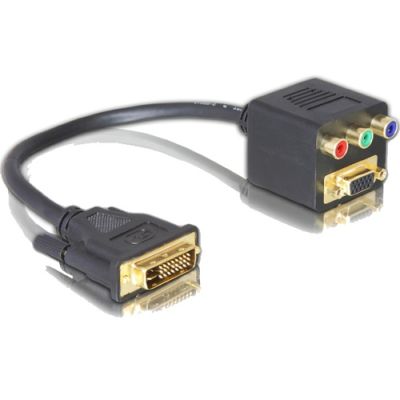 DeLOCK Adapter DVI29 Stecker zu VGA + 3x Cinch Buchse