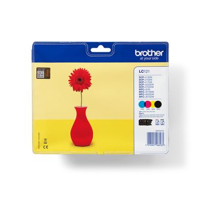 Brother LC121VALBPDR Druckerpatrone 4 Stück(e) Original Schwarz, Cyan, Magenta, Gelb