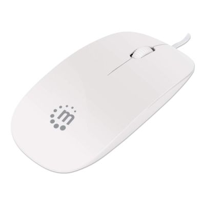 Manhattan Optische Slim Maus , USB, drei Tasten plus Mausrad, 1000 dpi, weiß