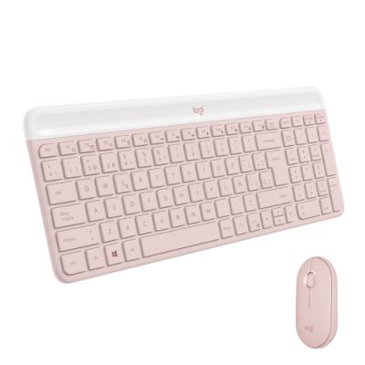 Logitech MK470 Slim Combo Tastatur Maus enthalten RF Wireless QWERTY Spanisch Pink