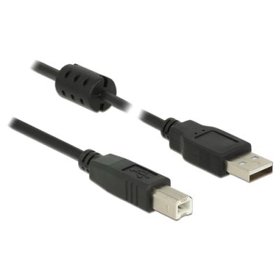 DeLOCK 2m, USB 2.0-A/USB 2.0-B USB Kabel USB A USB B Schwarz