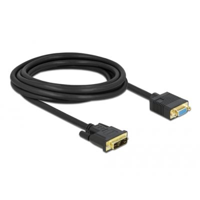 DeLOCK 86754 Videokabel-Adapter 3 m DVI VGA (D-Sub) Schwarz