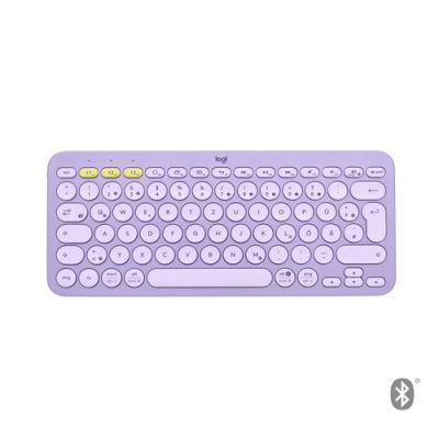 Logitech K380 Tastatur Bluetooth QWERTZ Schweiz Lavendel