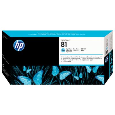 HP 81 Cyan hell DesignJet Druckkopf und Druckkopfreiniger, farbstoffbasiert