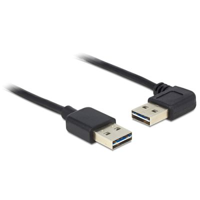 DeLOCK 1m USB 2.0 A m/m 90° USB Kabel USB A Schwarz