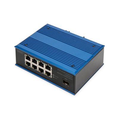 Digitus 8 Port Gigabit Ethernet Netzwerk Switch, Industrial, Unmanaged, 1 SFP Uplink
