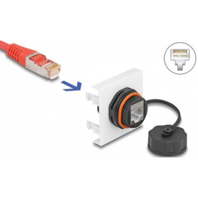DeLOCK Easy 45 Modul Netzwerk RJ45 Cat.6A, 45 x 45 mm