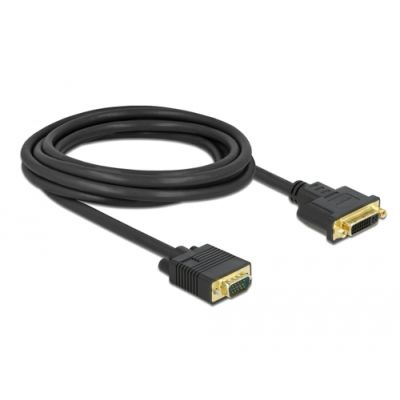 DeLOCK 86758 Videokabel-Adapter 3 m DVI-A VGA (D-Sub) Schwarz