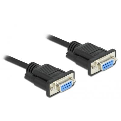 DeLOCK Seriell Kabel RS-232 D-Sub 9 Buchse zu Buchse Nullmodem mit schmalem Steckergehäuse - Full Handshaking - 5 m